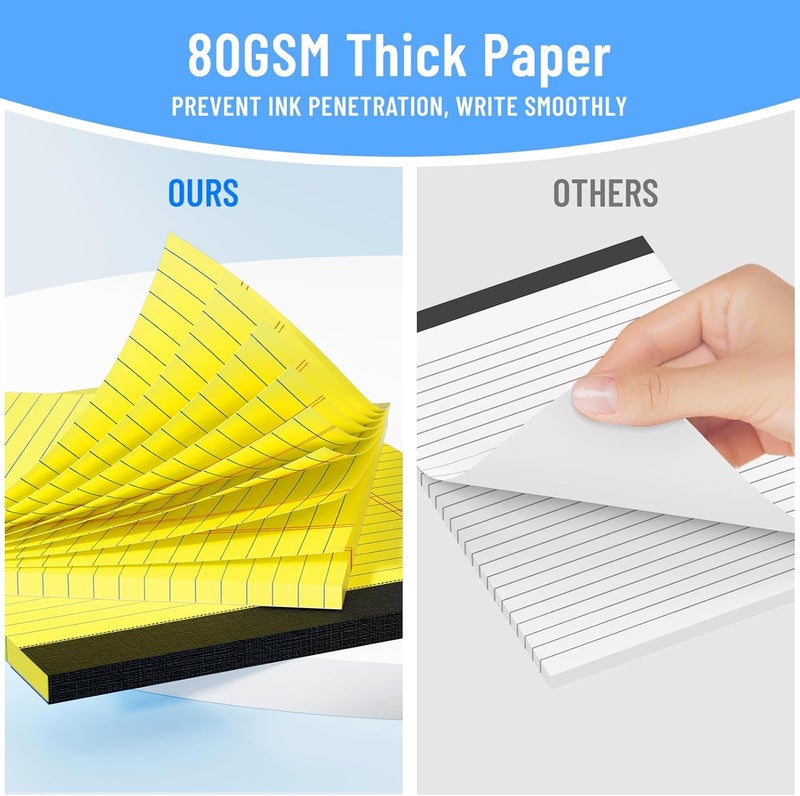 Ciphyfee 3pcs Legal Pads 8.5 x 11, Notepads 8.5 x 11 College Ruled Notebook, Writing Pads of Paper,Yellow Note Pads, Memo Pad Papers Perforate Legal Notepads Narrow Ruled Line,30 Sheets/Pack - Image 3